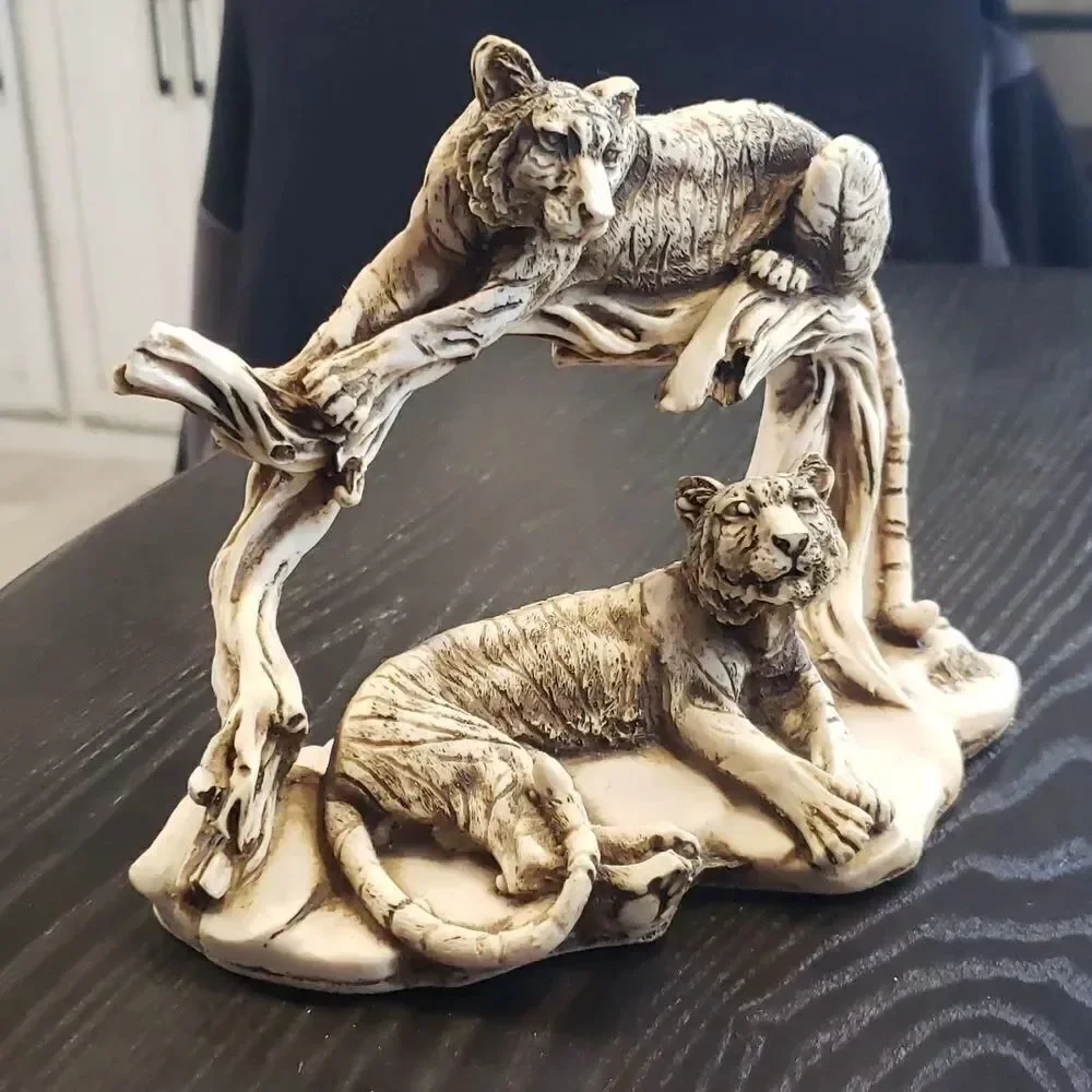 Vintage Resin Tiger Figurine